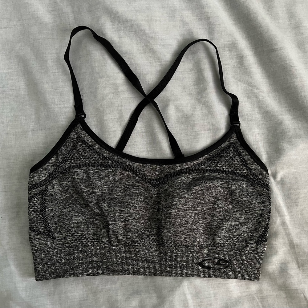 Champion heather grey light support sports bra
